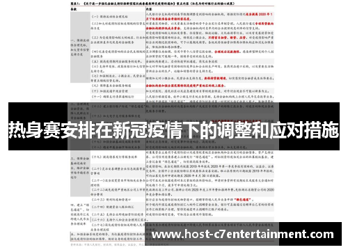 热身赛安排在新冠疫情下的调整和应对措施 热身赛安排在新冠疫情下的调整和应对措施